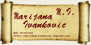 Marijana Ivanković vizit kartica